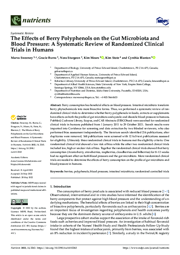 (PDF) The Effects of Berry Polyphenols on the Gut Microbiota and Blood ...