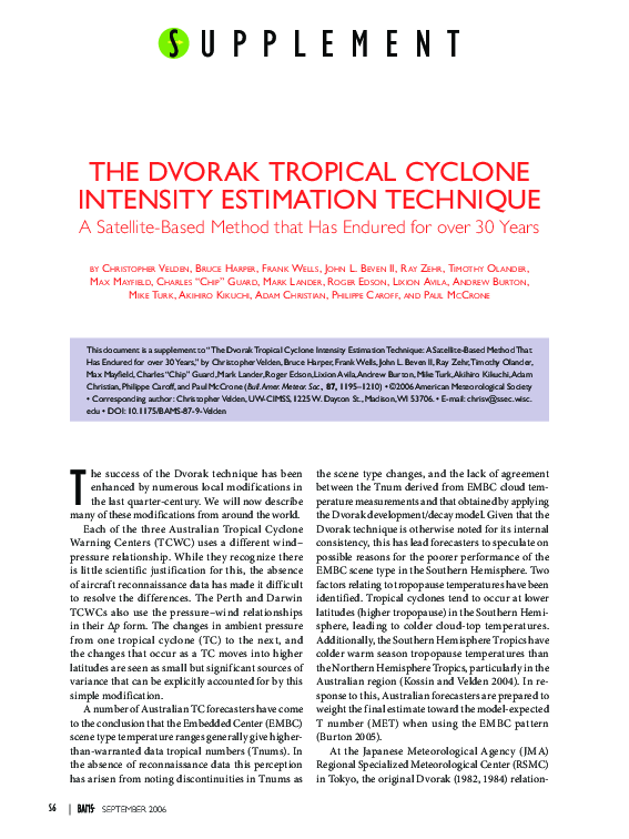 (PDF) Supplement To: The Dvorak Tropical Cyclone Intensity Estimation ...