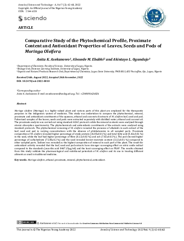 (PDF) Comparative Study of the Phytochemical Profile, Proximate Content ...