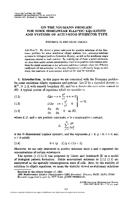 (PDF) On the Neumann problem for some semilinear elliptic equations and ...