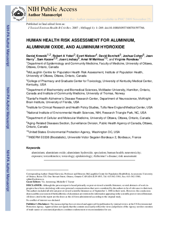 Full Article: What Is The Risk Of Aluminium As A Neurotoxin? – GRWZC