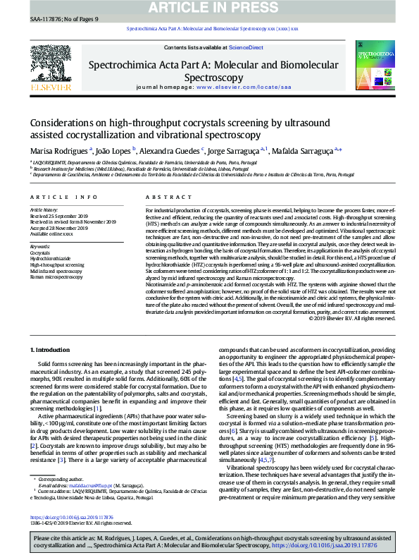 (PDF) Considerations on high-throughput cocrystals screening by ...