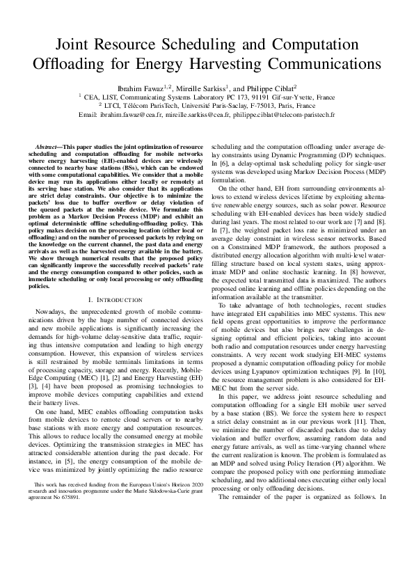 (PDF) Joint Resource Scheduling and Computation Offloading for Energy ...