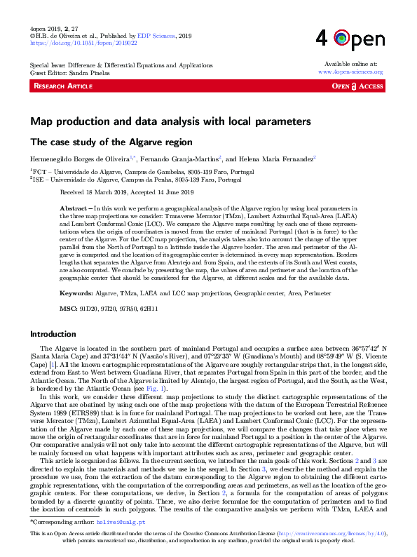 (PDF) Map production and data analysis with local parameters