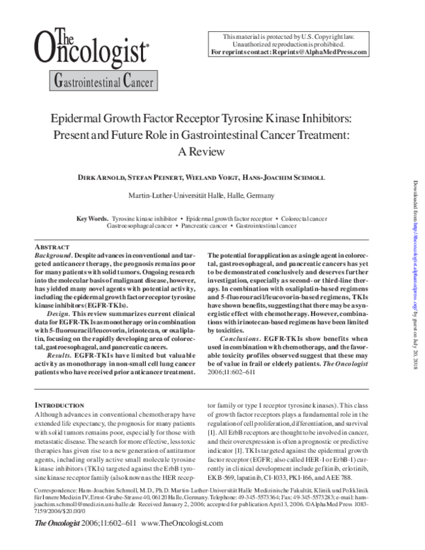 (PDF) Epidermal Growth Factor Receptor Tyrosine Kinase Inhibitors ...