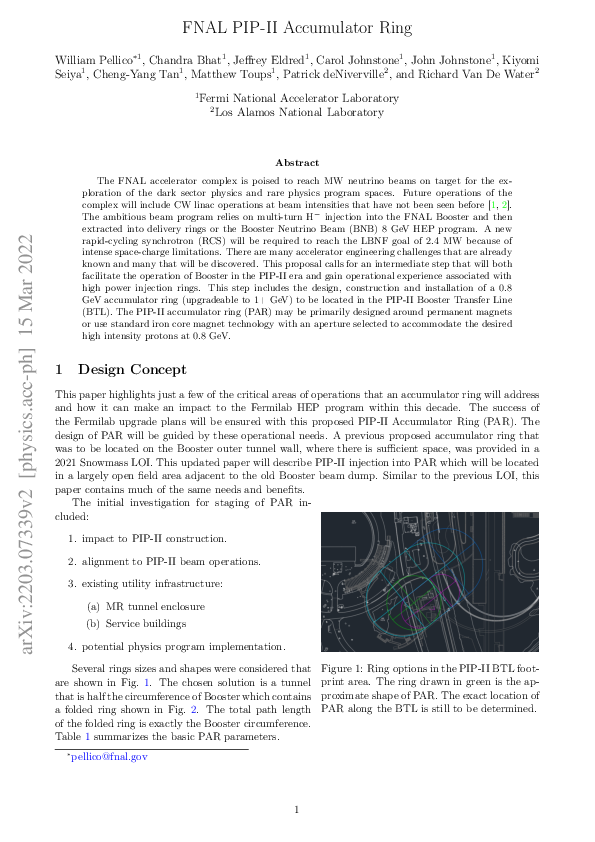 (PDF) FNAL PIP-II Accumulator Ring