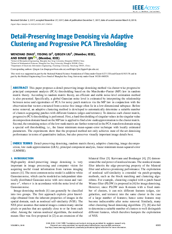 (PDF) Detail-Preserving Image Denoising via Adaptive Clustering and ...