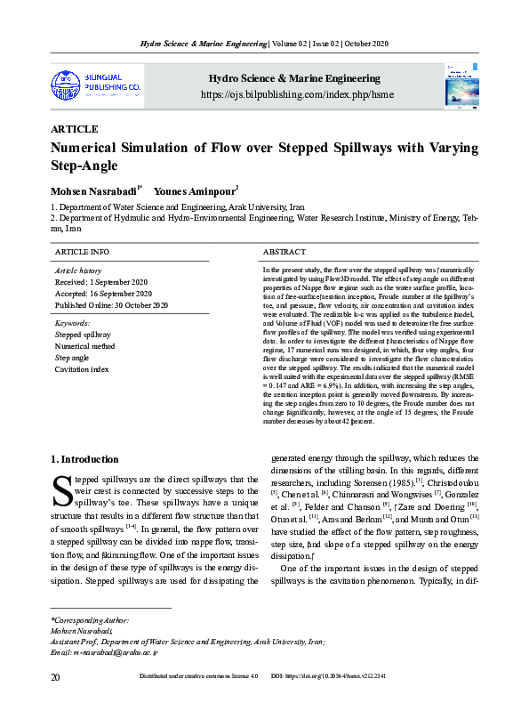 (PDF) Numerical Simulation of Flow over Stepped Spillways with varying ...
