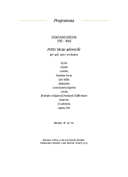 Pdf Rossini Petite Messe Solennelle