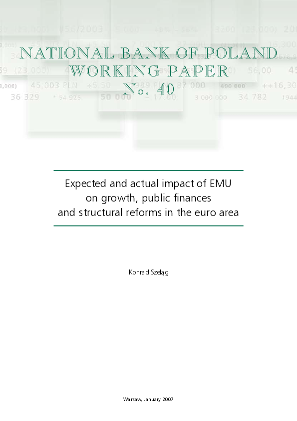 (PDF) Expected and actual impact of EMU on growth, public finances and ...