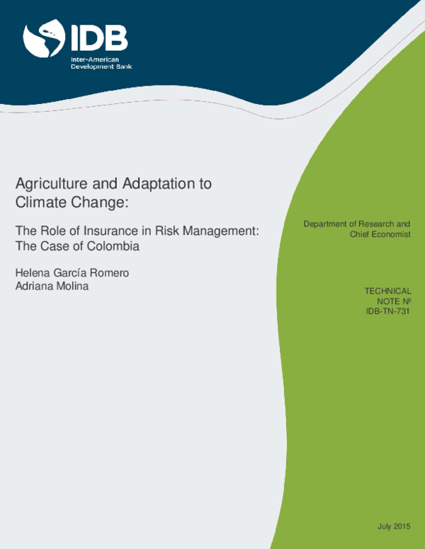 (PDF) Agriculture and Adaptation to Climate Change: The Role of ...