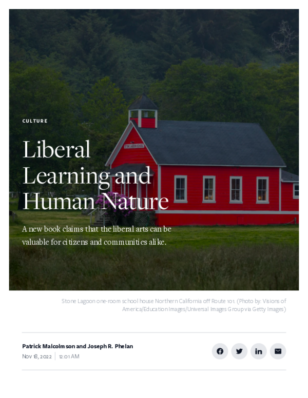 (PDF) Liberal Learning and Human Nature