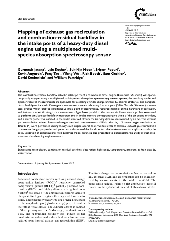 (PDF) Mapping of exhaust gas recirculation and combustion-residual ...