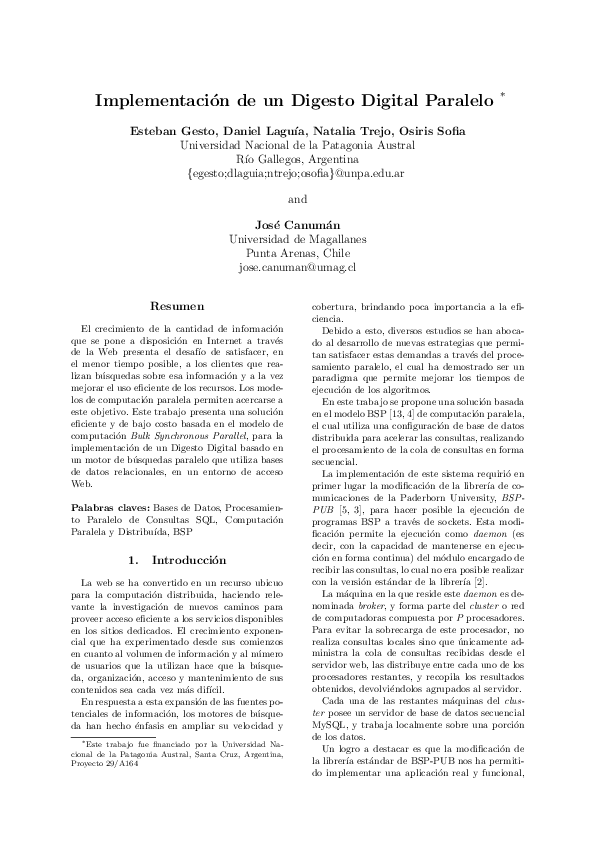 (PDF) Implementación de un digesto digital paralelo