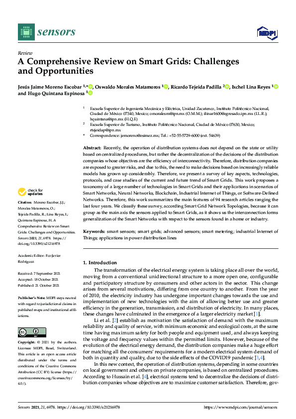 (PDF) A Comprehensive Review on Smart Grids: Challenges and Opportunities
