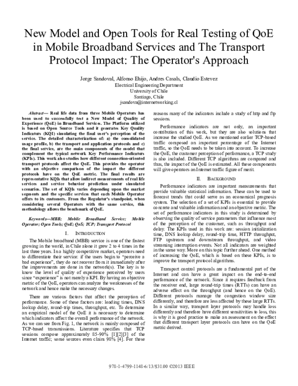 (PDF) New model and open tools for real testing of QoE in Mobile ...