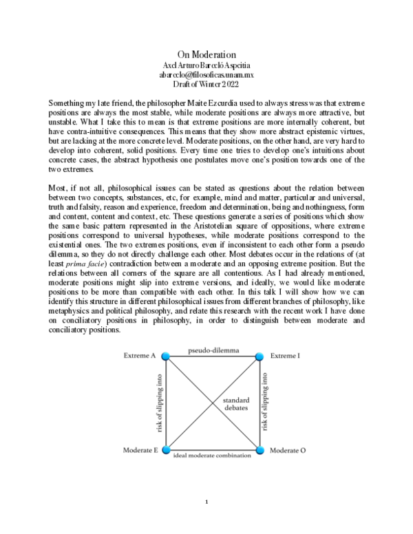 (PDF) On Moderation