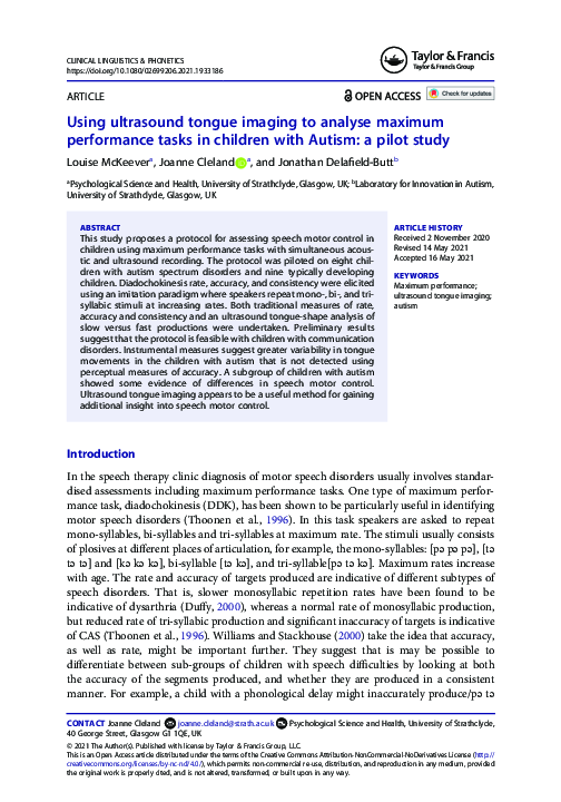 (PDF) Using ultrasound tongue imaging to analyse maximum performance ...