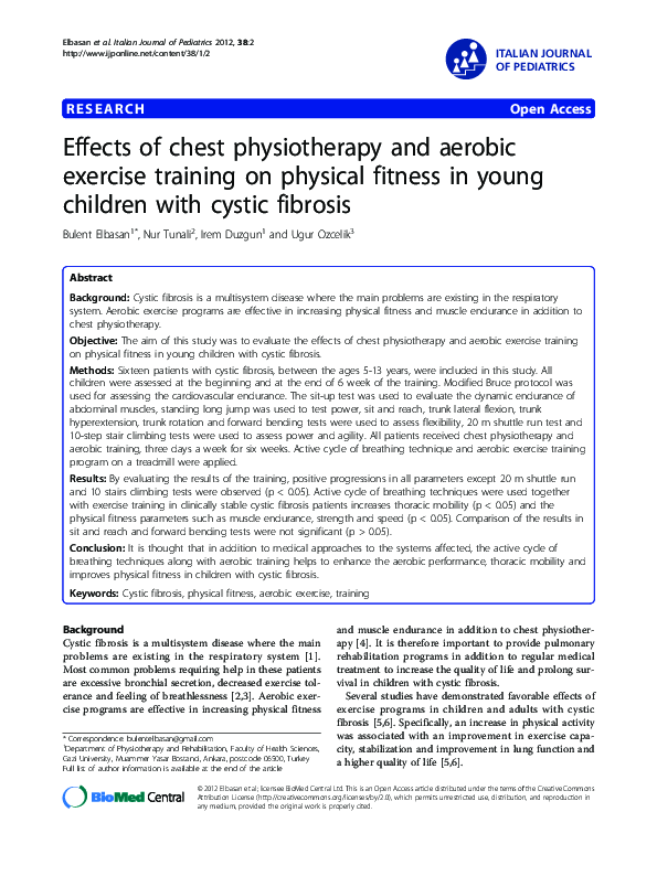 (PDF) Effects of chest physiotherapy and aerobic exercise training on ...