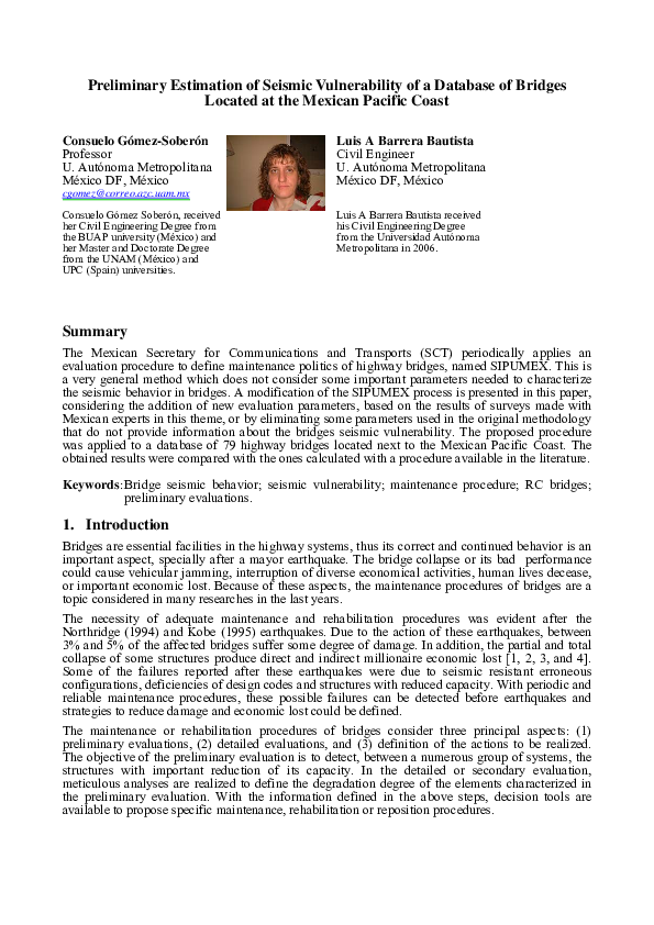 (PDF) Preliminary estimation of seismic vulnerability of a database of ...