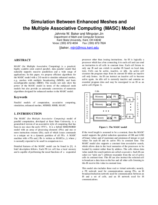(PDF) Simulation Between Enhanced Meshes and the Multiple Associative ...