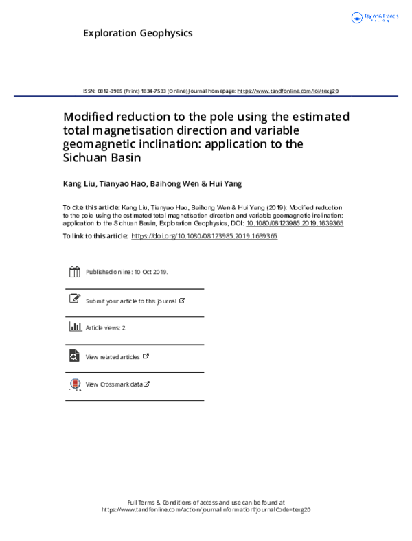(PDF) Modified reduction to the pole using the estimated total ...