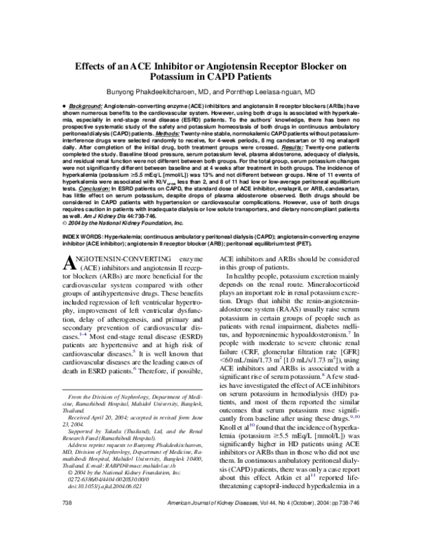 (PDF) Effects of an ACE inhibitor or angiotensin receptor blocker on ...