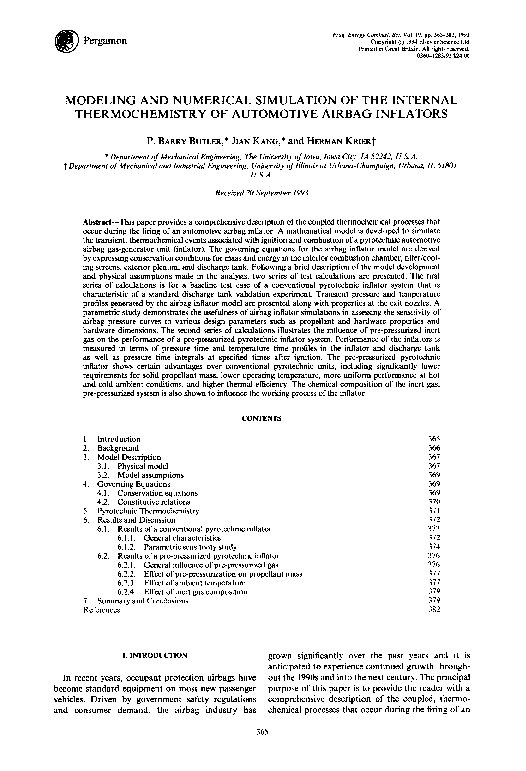 (PDF) Modeling and numerical simulation of the internal thermochemistry ...