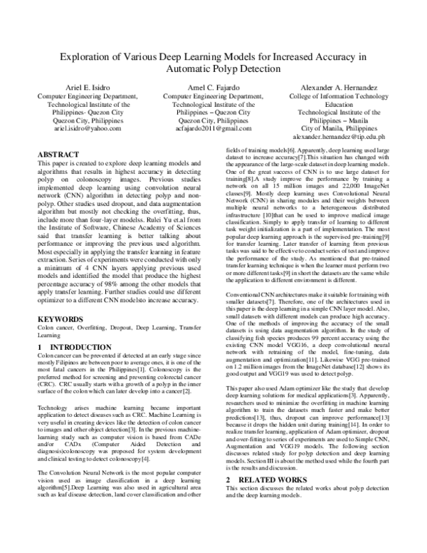(PDF) Exploration of Various Deep Learning Models for Increased ...