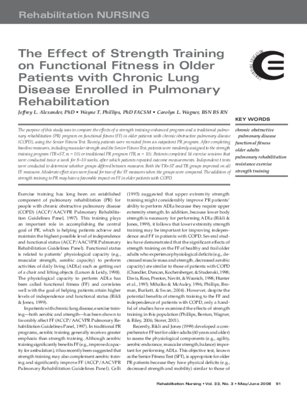 (PDF) The Effect of Strength Training on Functional Fitness in Older ...