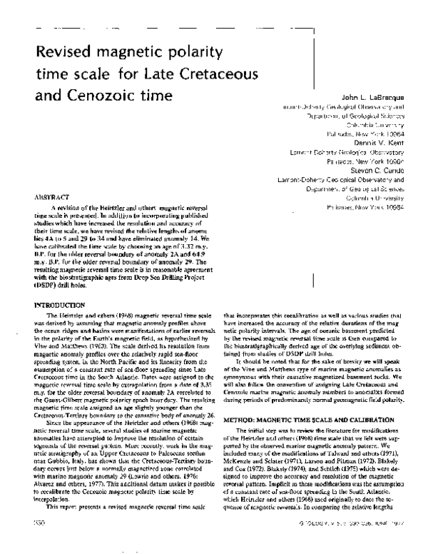 (PDF) Revised polarity time scale for Late Cretaceous and