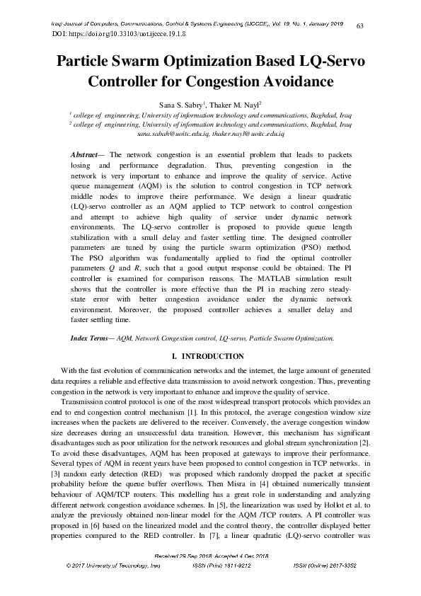 (PDF) Particle Swarm Optimization Based LQ-Servo Controller for ...