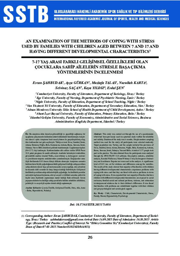 (PDF) An Examination of the Methods of Coping with Stress Used by ...