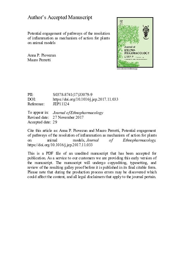 (PDF) Potential engagement of pathways of the resolution of ...