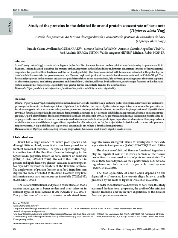(PDF) Study of the proteins in the defatted flour and protein ...