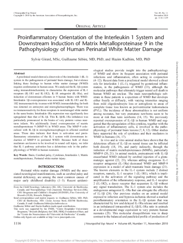 (PDF) Proinflammatory Orientation of the Interleukin 1 System and ...