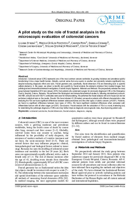 (PDF) A pilot study on the role of fractal analysis in the microscopic ...