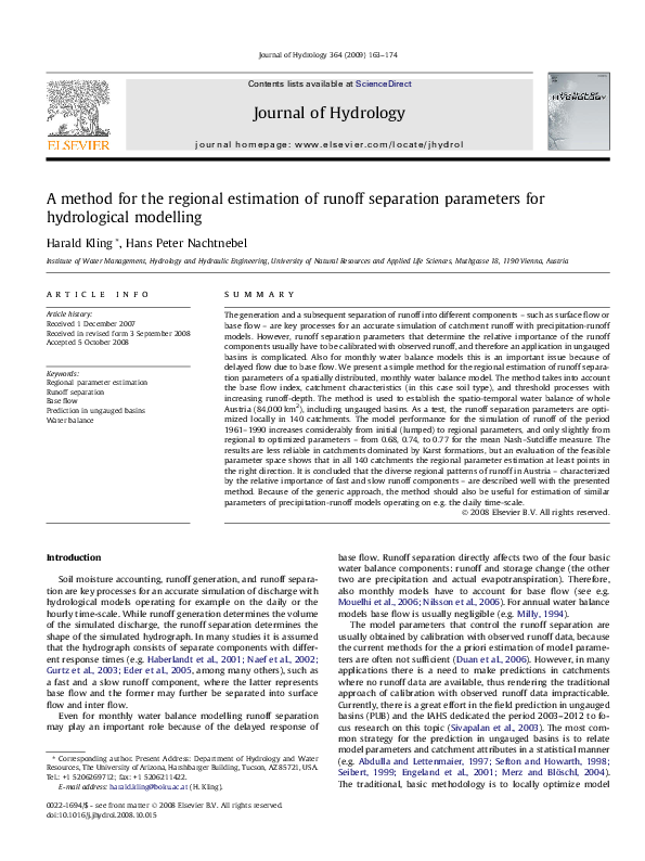 (PDF) A method for the regional estimation of runoff separation ...