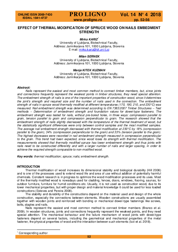 (PDF) Effect of Thermal Modification of Spruce Wood on Nails Embedment ...