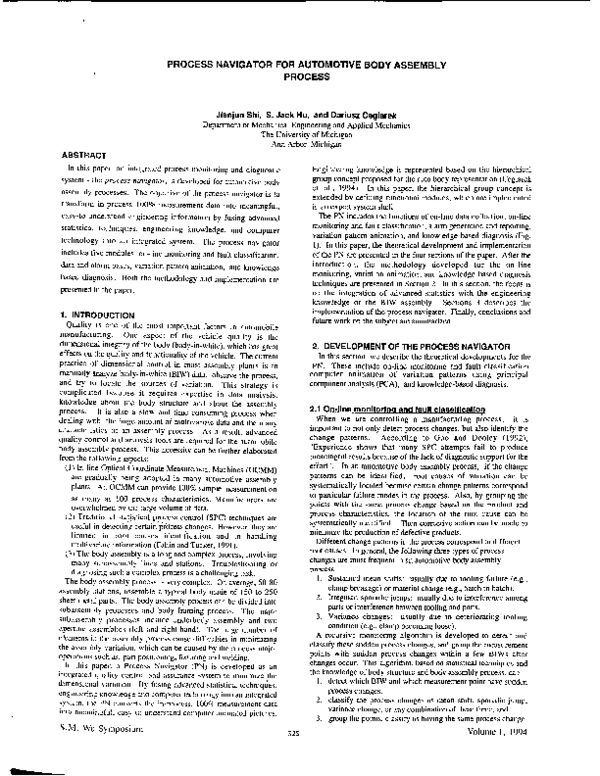(PDF) Process Navigator for Automotive Body Assembly Process