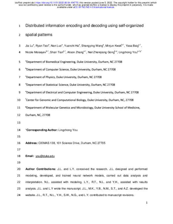 (PDF) Distributed information encoding and decoding using self ...