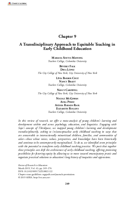 (PDF) A Transdisciplinary Approach to Equitable Teaching in Early ...