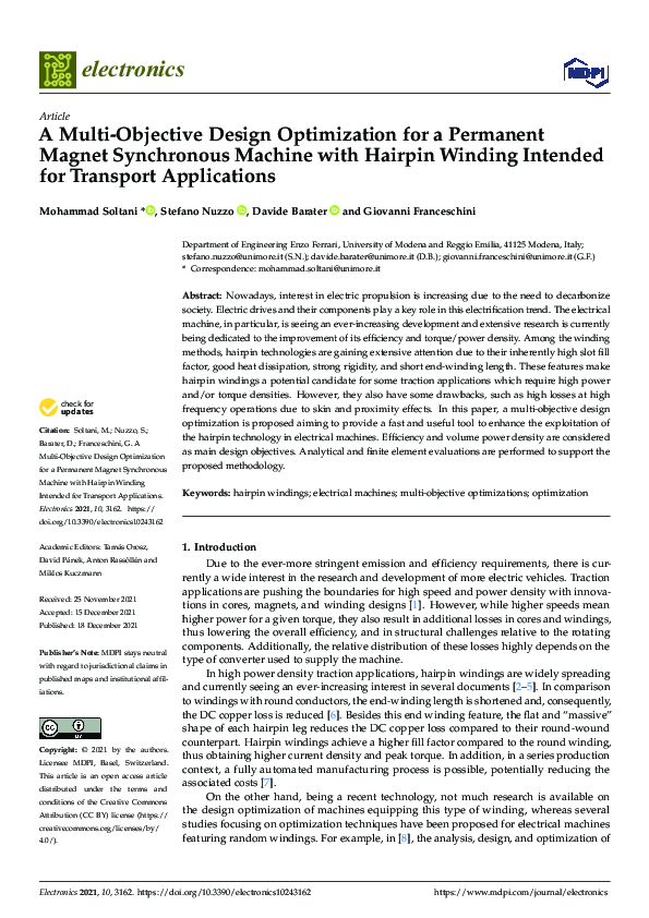 (PDF) A Multi-Objective Design Optimization for a Permanent Magnet ...