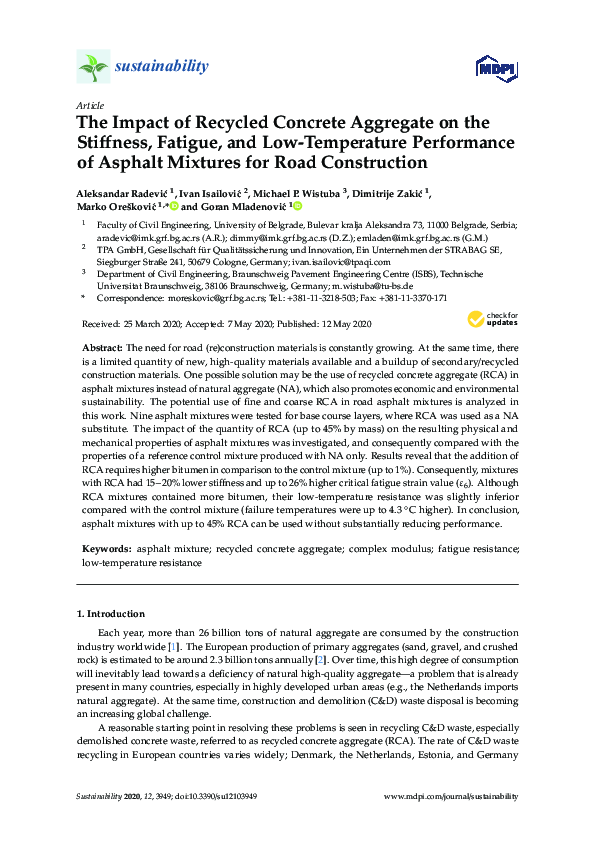 (PDF) The Impact of Recycled Concrete Aggregate on the Stiffness ...