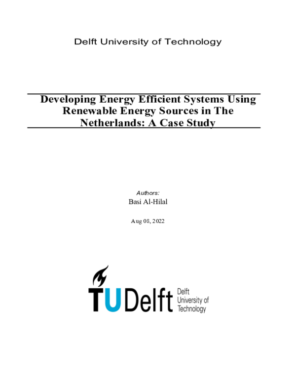 (PDF) Developing Energy Efficient Systems Using Renewable Energy ...