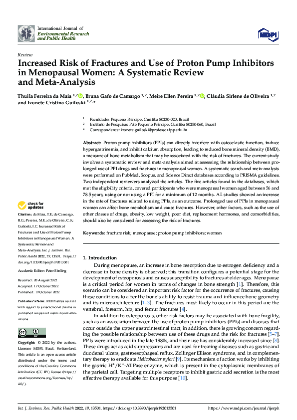 (PDF) Increased Risk of Fractures and Use of Proton Pump Inhibitors in ...
