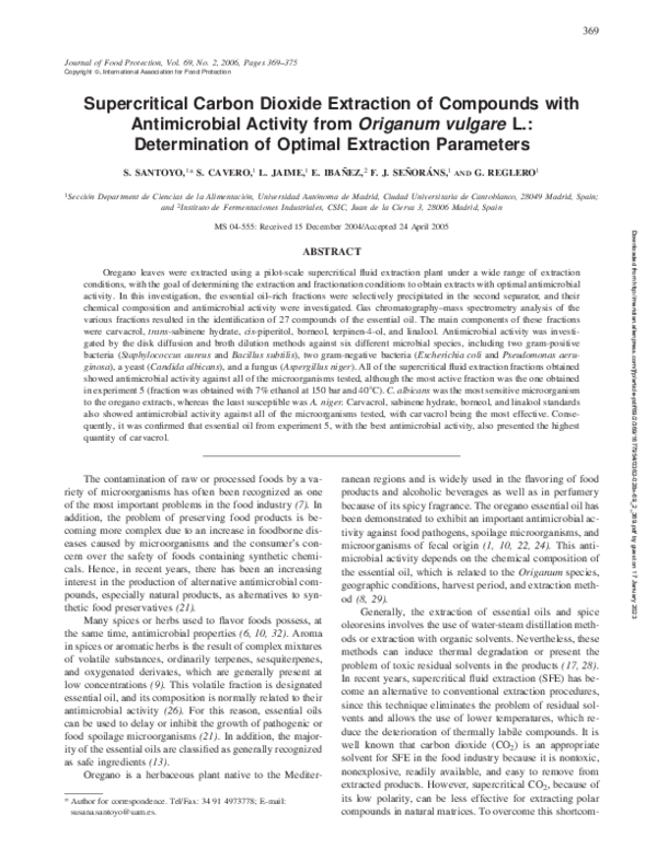 (PDF) Optimization of supercritical carbon dioxide extraction of ...