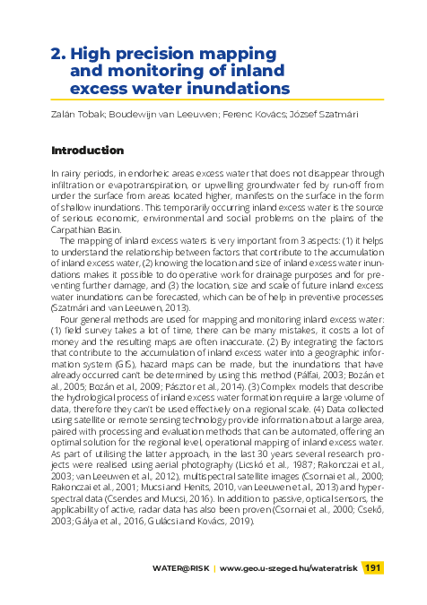 (PDF) High precision mapping and monitoring of excess water inundations