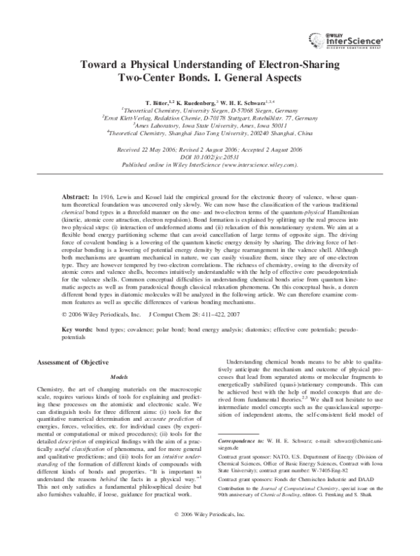 (PDF) Toward a physical understanding of electron-sharing two-center ...