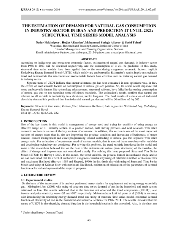 (PDF) The Estimation of Demand for Natural Gas Consumption in Industry ...